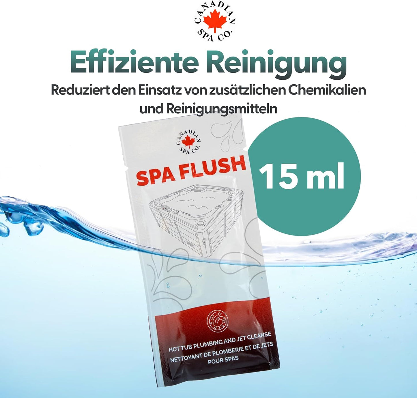 Spa-Spülung für Whirlpool-Rohrleitungen und Düsenreinigung (15ml Einzelsachet)