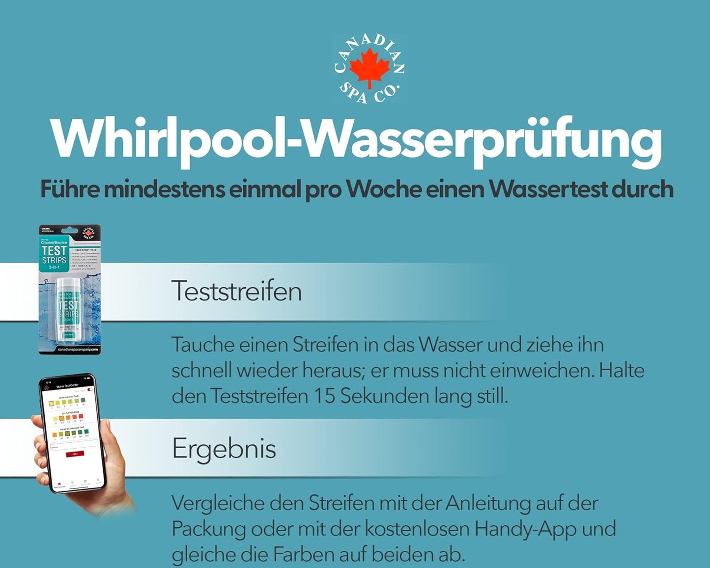 Pool Starterset Wasserpflege 5-teilig mit Chlorgranulat, Schaum Entferner, pH Heber und Senker und Teststreifen, Poolpflege Set