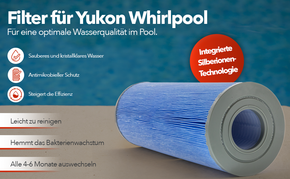 Glacier Filter für Yukon Whirlpool, Filtergröße: 230 x 125 x 55 mm