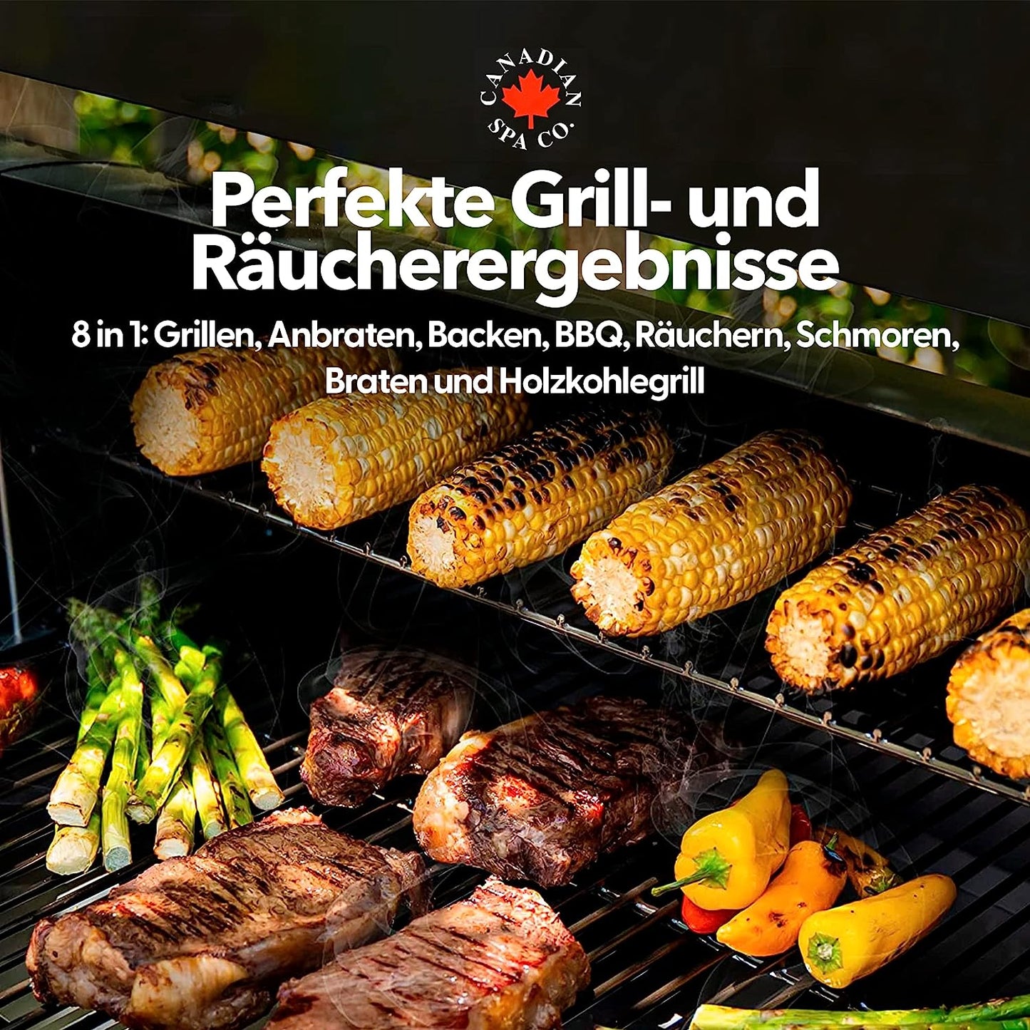 BBQ Smoker Grill mit 2 x eingebauten Temperaturfühlern