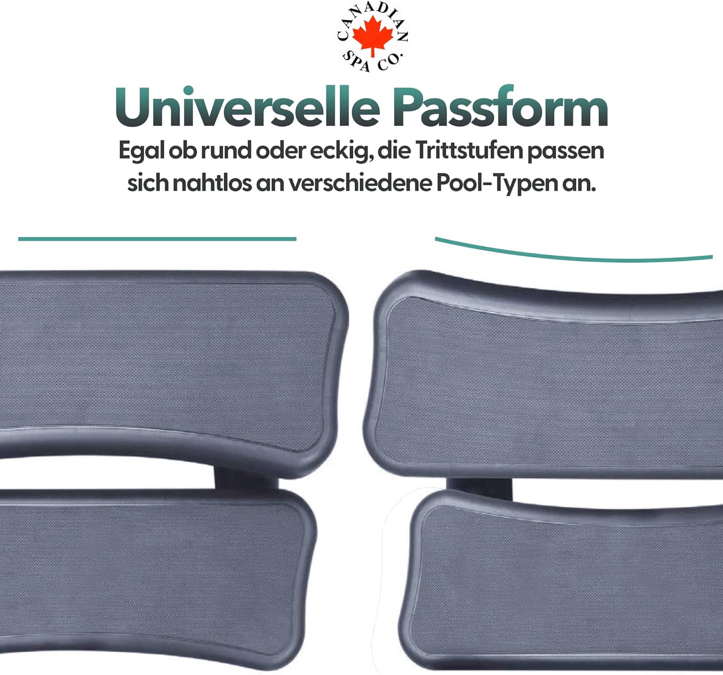 Universaltreppe für Whirlpool, 2 Stufen, 40 x 72 x 52 cm, Einstiegshilfe Pool, rutschfest und tragbar, Whirlpool Zubehör