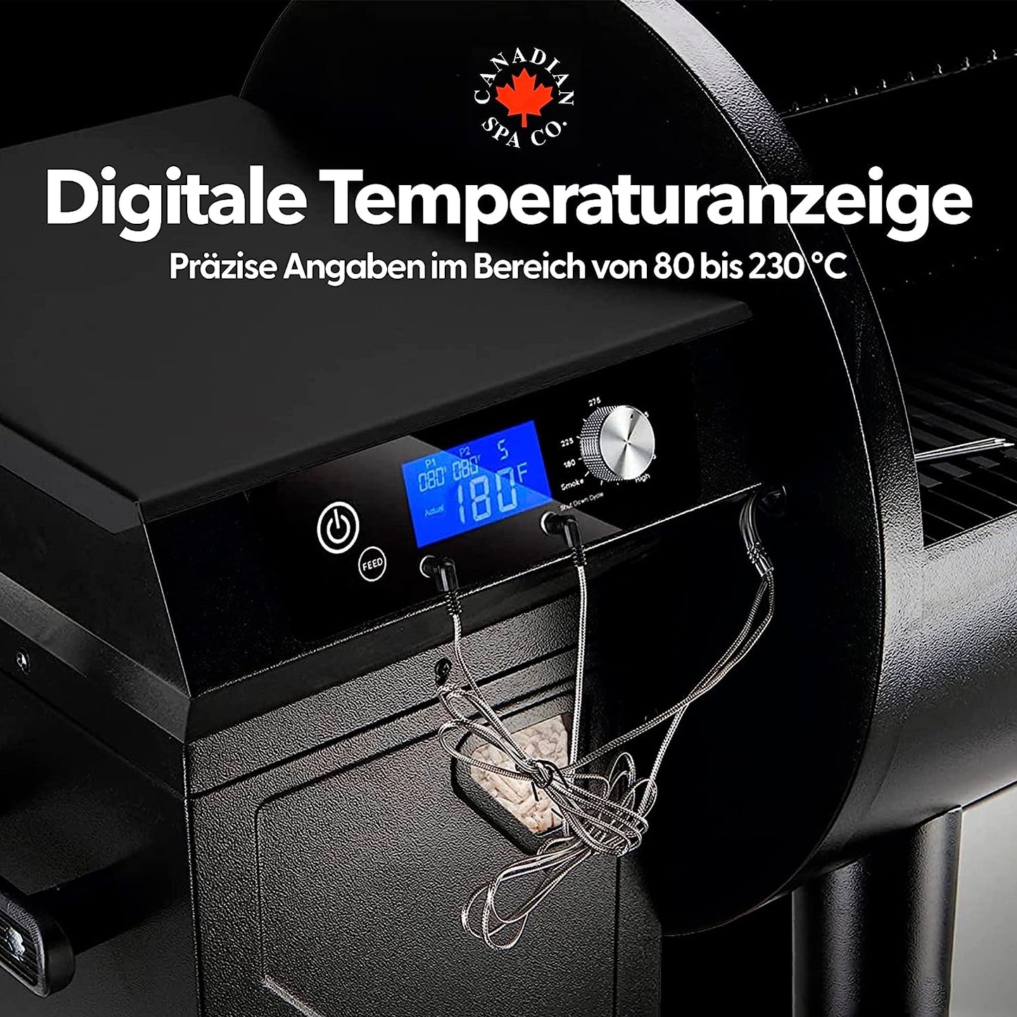 BBQ Smoker Grill mit 2 x eingebauten Temperaturfühlern