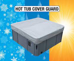 CANADIAN SPA CO. Cover Guard, Schutzplane für Isolierabdeckungen, 2,43 x 2,43 x 0,3 m, Schutzabdeckung aus gewebtem Polyethylen, Schutz vor UV-Strahlen, Wind und Wetter