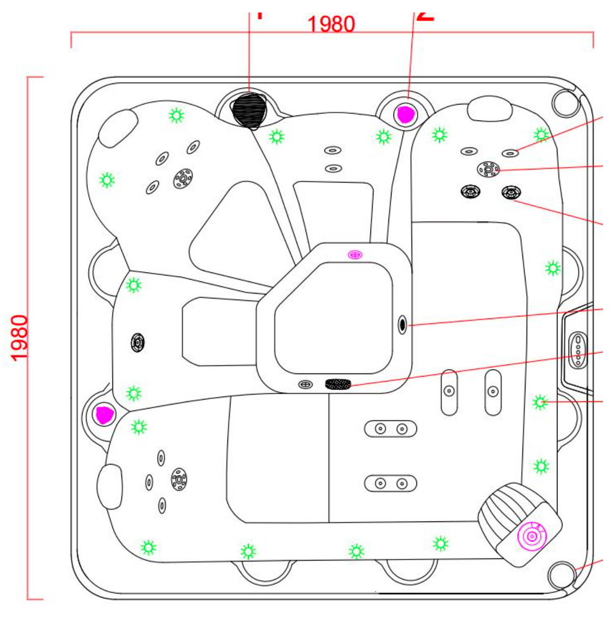 Stratford AI Plug & Play 198 x 198cm | 5-Personen Whirlpool