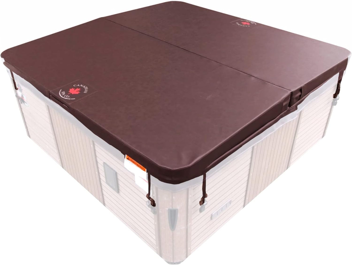 Whirlpoolabdeckung DELUXE braun – wetterfest mit Sicherungslaschen für Outdoor Whirlpool, Canadian Spa