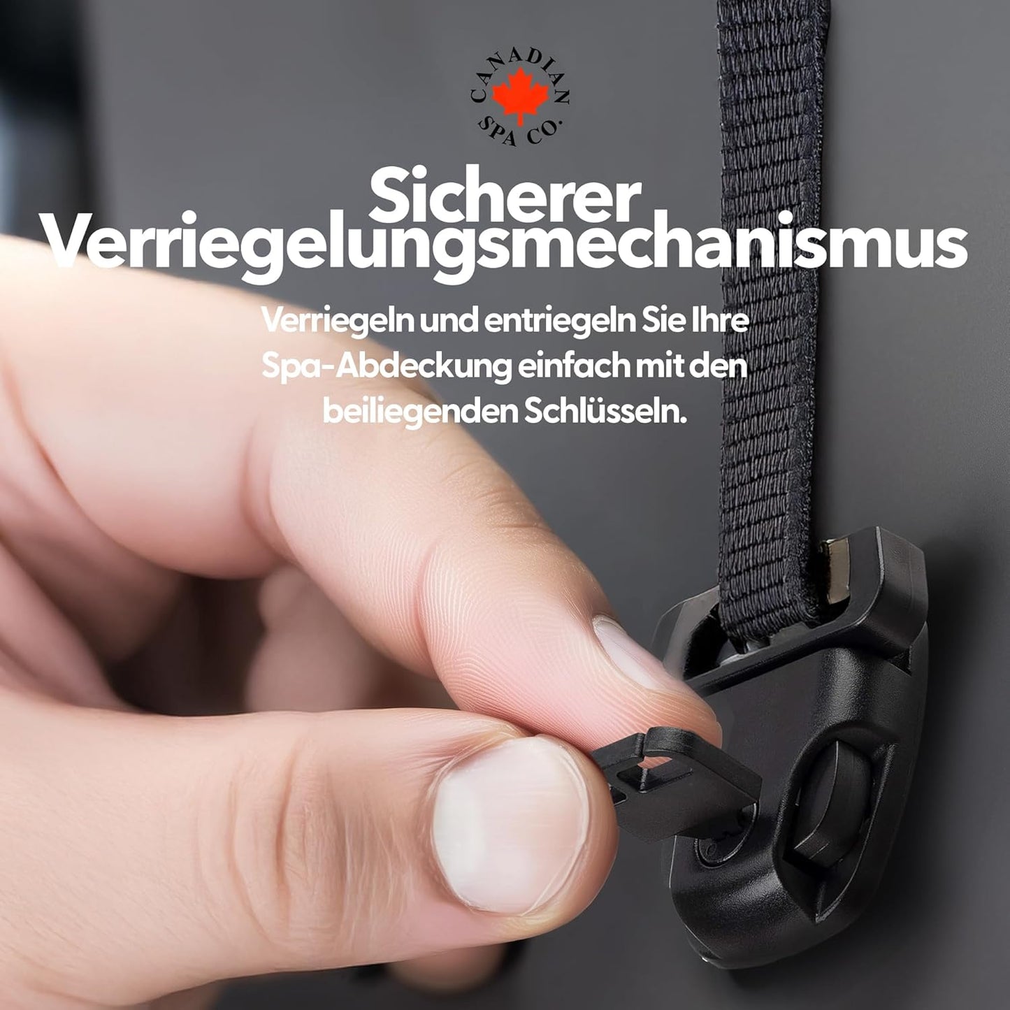 Whirlpoolabdeckung mit sicherem Verriegelungsmechanismus – abschließbar mit beiliegenden Schlüsseln, Canadian Spa