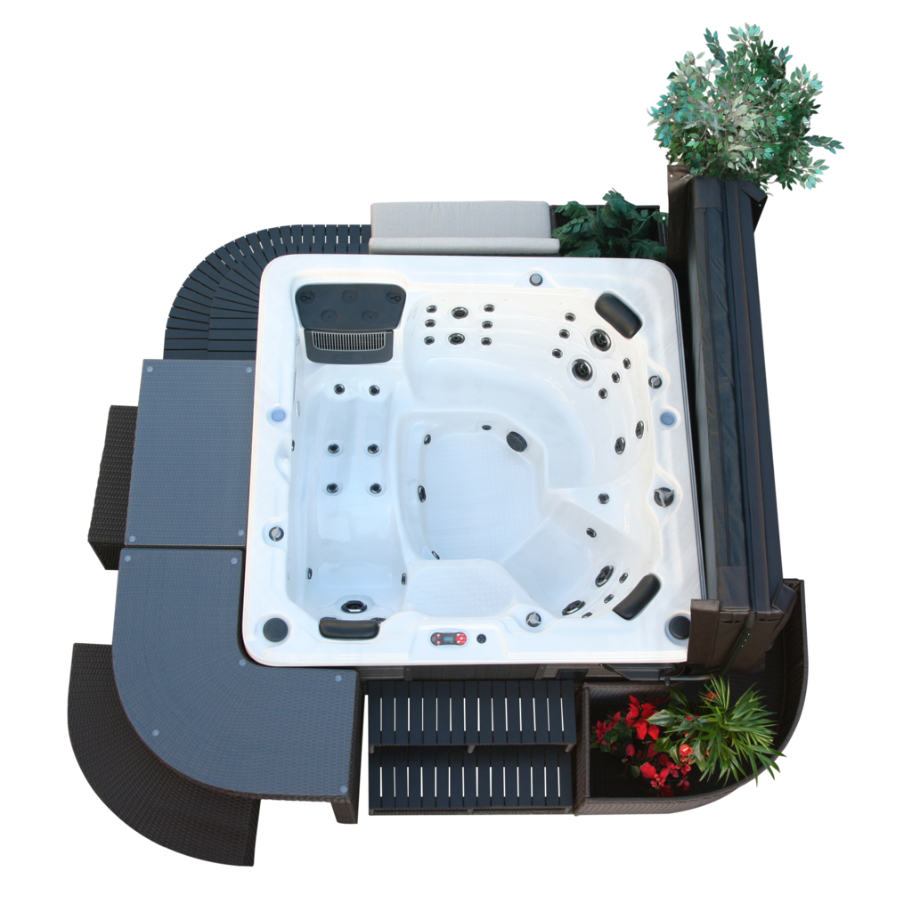 Sitzbank mit Kissen - Randmöblierung für eckige Whirlpools