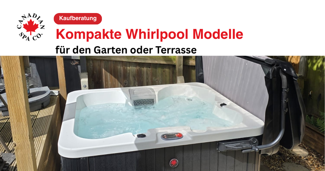 Manitoba Plug-and-Play-Whirlpool als Wellnessoase in einem kleinen Garten mit Terrasse