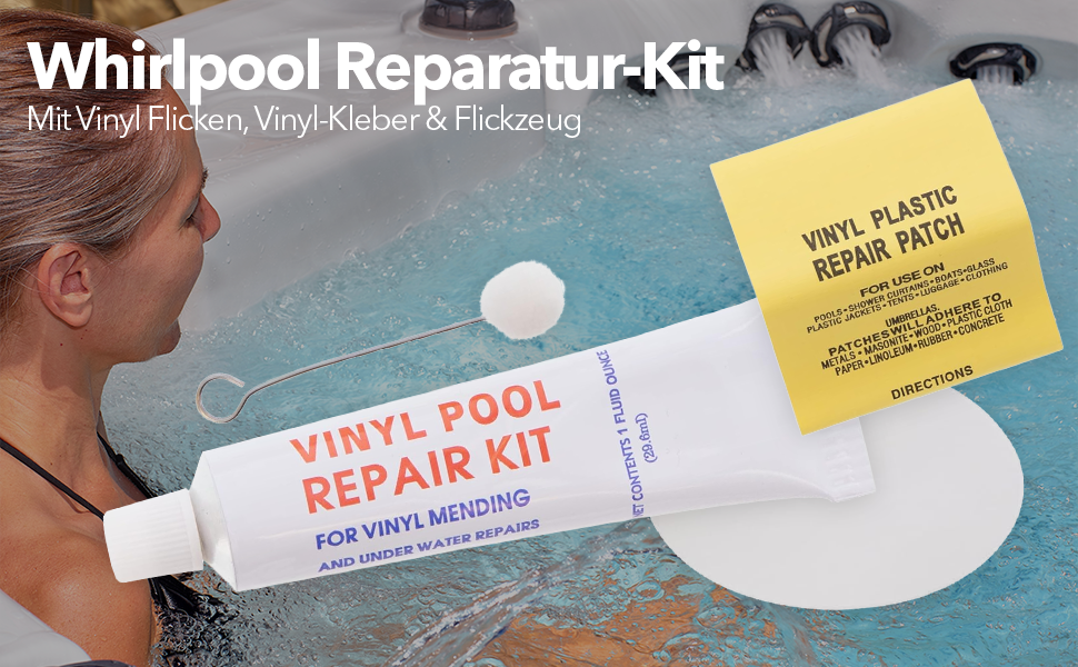 Whirlpool Reparatur-Kit mit Vinyl Flicken, Vinyl Kleber und Werkzeug z – Canadian Spa GmbH
