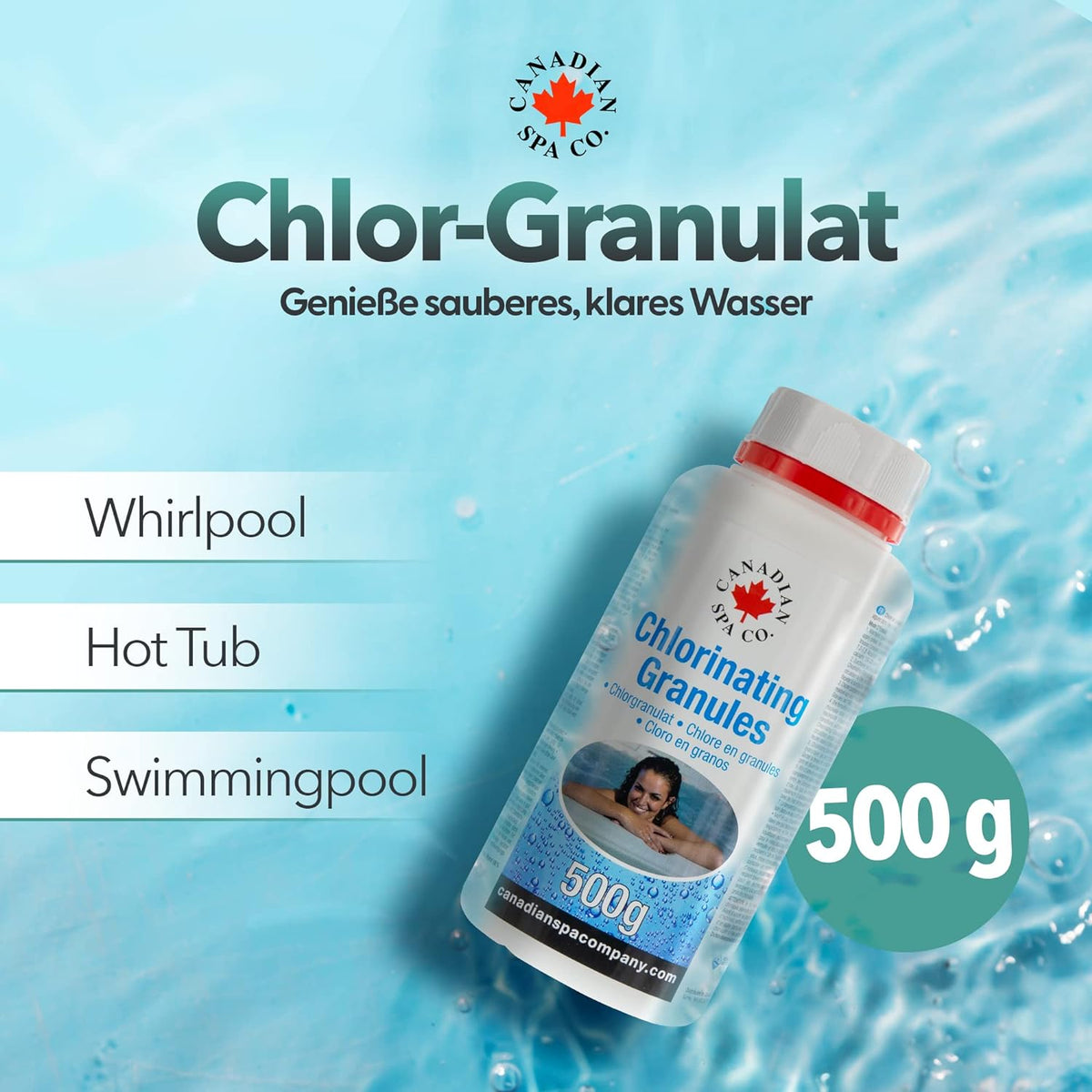 Canadian Spa Chlorgranulat als praktische Desinfektion für Whirlpoolwasser