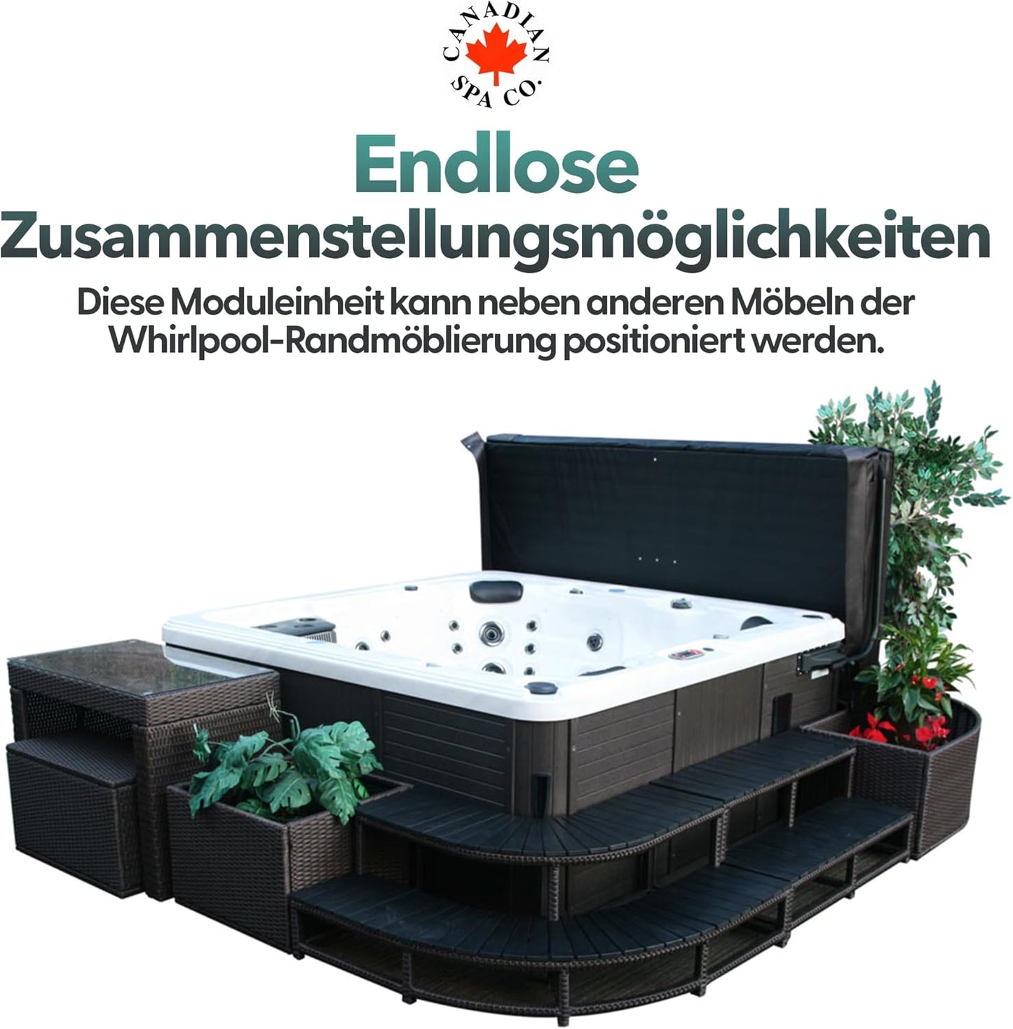 Sitzbank mit Kissen - Randmöblierung für eckige Whirlpools