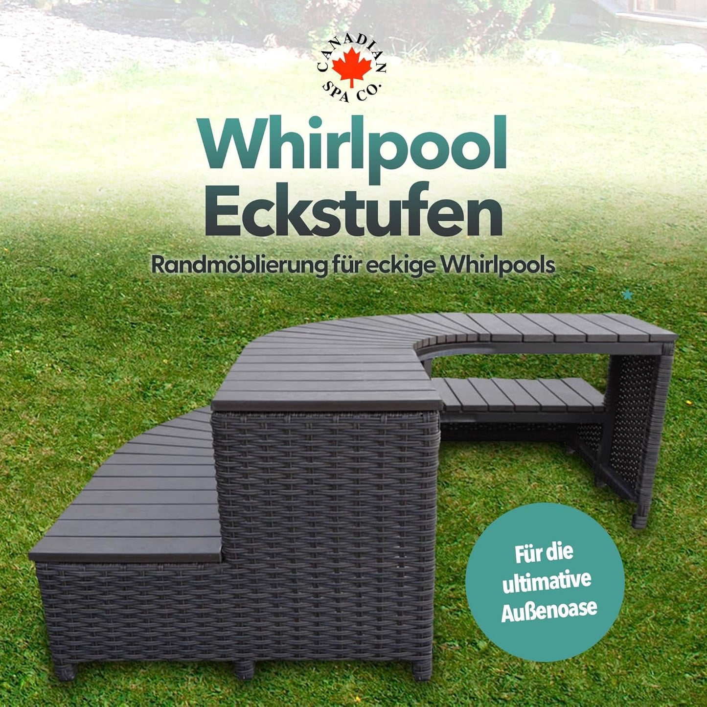 Ecktreppe - Randmöblierung für eckige Whirlpools