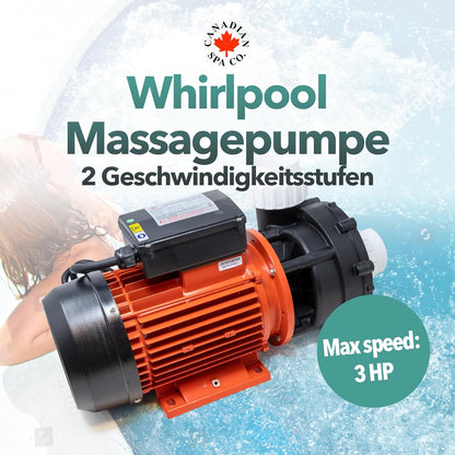 3 PS Massagepumpe 2 Speed 2200W/450W Whirlpool Pumpe WP300-II 2." x 2"