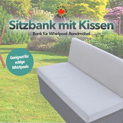 Sitzbank mit Kissen - Randmöblierung für eckige Whirlpools