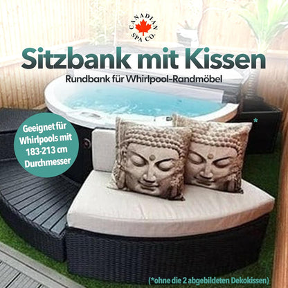 Sitzbank mit Kissen - Randmöblierung für runde Whirlpools