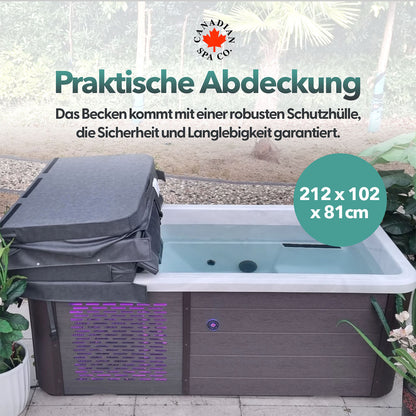 Chill Therapy Spa, Outdoor Spa Winterfest, 1 Person, Spa für Kältetherapie, Temperatur bis zu 5 Grad, kein EIS erforderlich - Grau