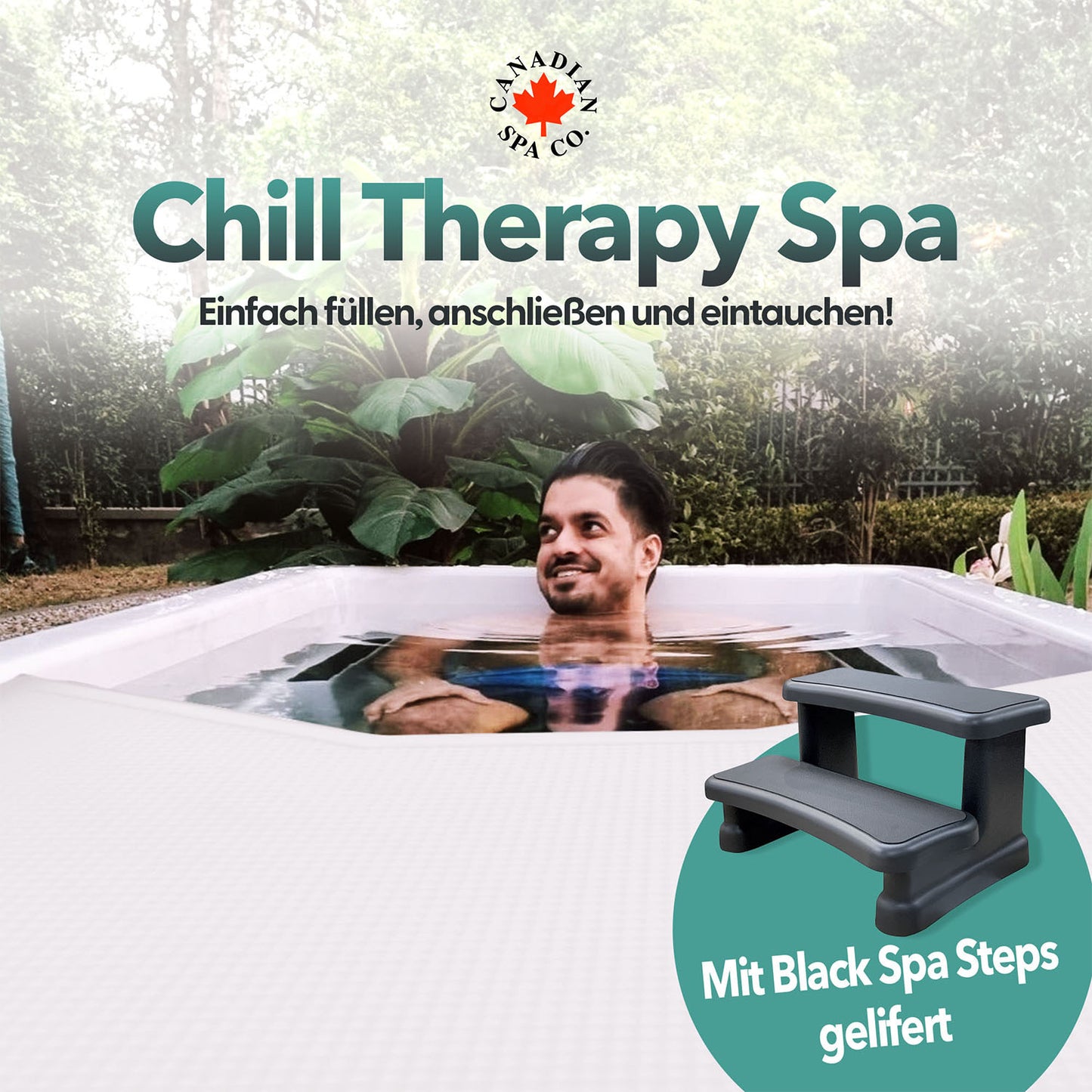 Chill Therapy Spa, Outdoor Spa Winterfest, 1 Person, Spa für Kältetherapie, Temperatur bis zu 5 Grad, kein EIS erforderlich - Grau