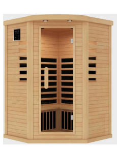Aspen Corner Sauna including Magnetic and Red Light Therapy 135X82X75x190cm