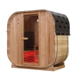 2027 CANADIAN SPA CO. Luxus-Fasssauna, hybride Sauna mit Infrarotkabine und elektrischem Saunaofen, 1842 x 1200 x 1945 mm, Dampfsauna für zuhause aus erstklassigem Fichtenholz