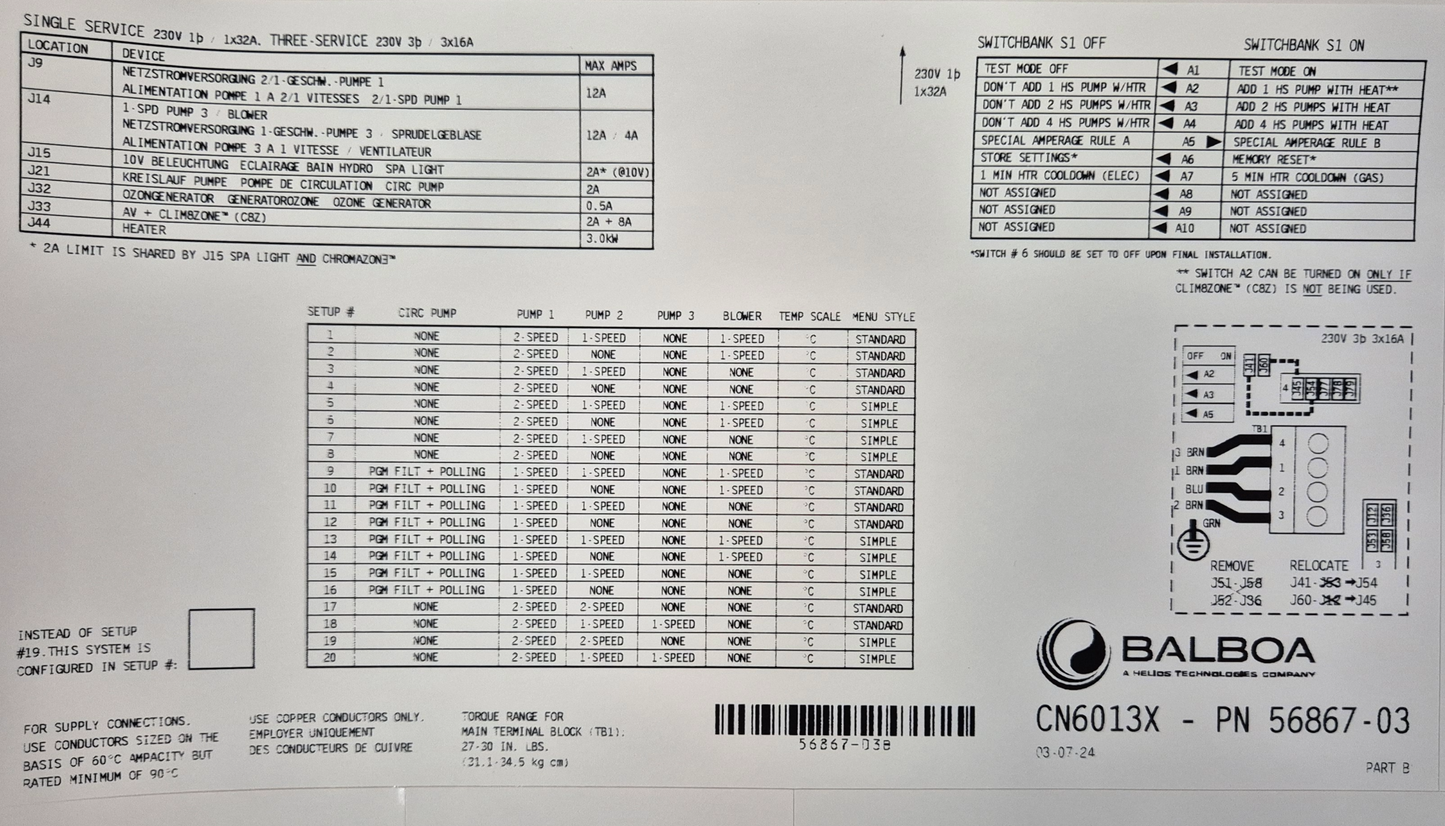 Schaltkreisplatine für CN6013X 3KW - (P/N: 56868)) Compatible Replacement for All BP600 Boards