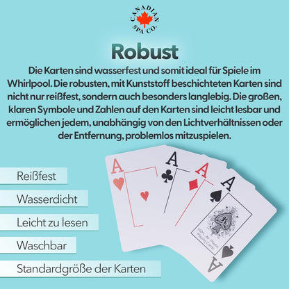 Wasserfeste Spielkarten aus Kunststoff reißfest, waschbar und leicht lesbar