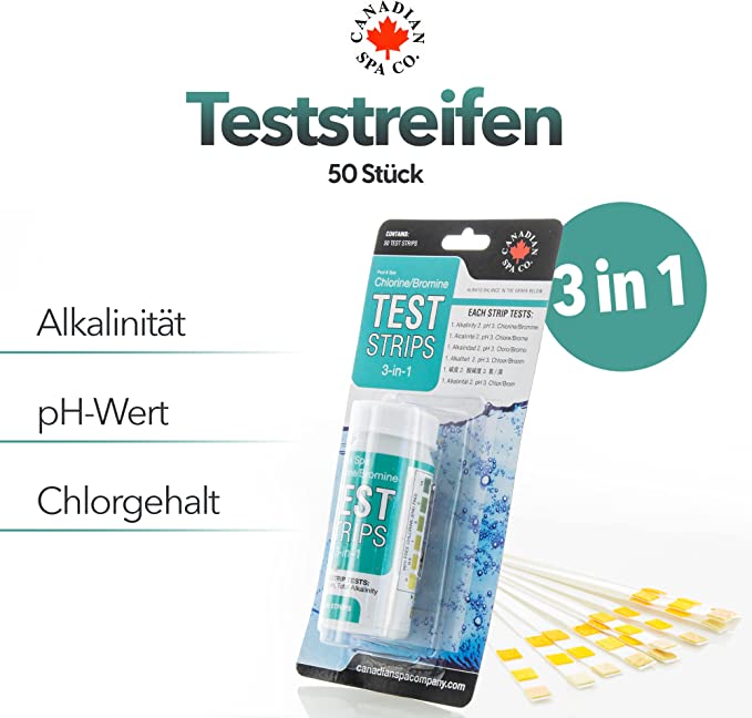 Canadian Spa 3-in-1 Teststreifen für Chlor pH-Wert und Alkalinität
