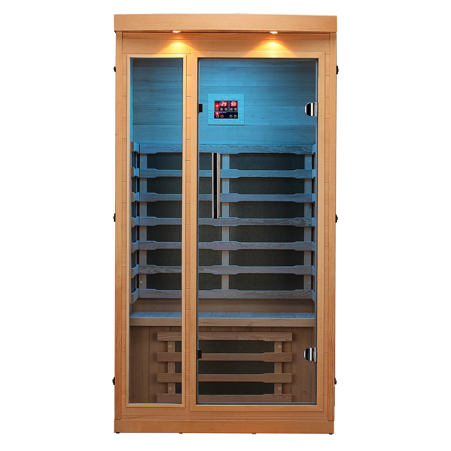 Chilliwack Infrarotkabine  102 x 97 x 191 cm, Infrarotsauna mit Bluetooth-Audio und LED-Beleuchtung, Sauna für Zuhause